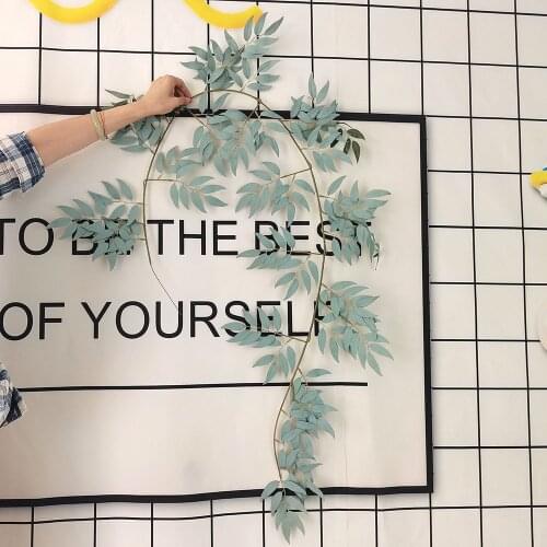 Artificial Willow Leaves Vine plants Wall Backdrops Hanging Decoration Garden Wedding decoration Fake Plants Rattan 17.M