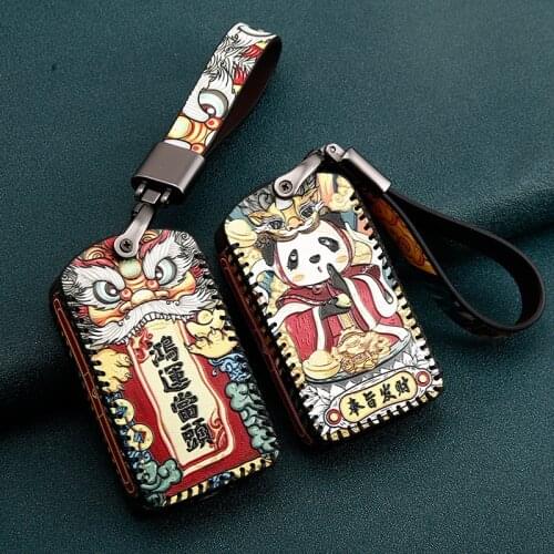 Leather Car Key Case Cover Shell for Volvo XC60 XC40 S90 XC90 V90 2018 2019 2020 Accessories Smart Protect Key Ring