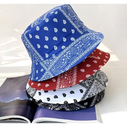 Summer Cashew Flowers Cotton Bucket Hats for Men Women Hip Hop Bob Street Panama Outdoor Fisherman Hat Fishing Caps