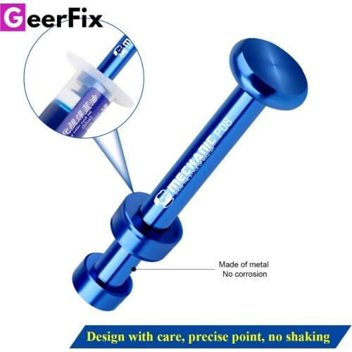 MECHANIC Aluminum Alloy Tube Solder Paste Flux Syringe Plunger Dispenser Propulsion Piston Booster Manual Tool for iPhone Repair