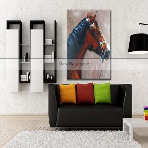 Lovely Animal Canvas Paintings Handpainted Art Cuardros decoracion beautiful Horse Oil Painting Modern Abstract 100% Decor Art