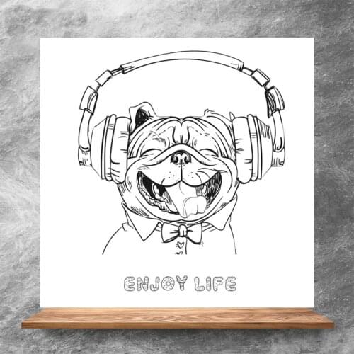 Dog listening to music Clear Stamps DIY Scrapbooking Album Card Making DIY Decoration Making Embossing Stencil