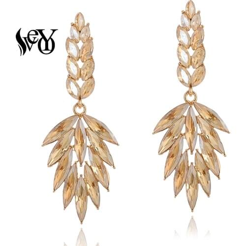 VEYO Trendy Drop Earrings Fashion Jewelry Ear shape Crystal Earrings for Women Gift