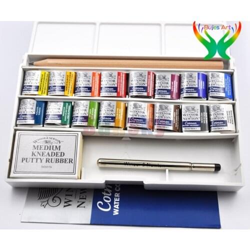 16 Colors Winsor & Newton Cotman Solid Watercolor Paints Set School art wupplies Water Colours Cake