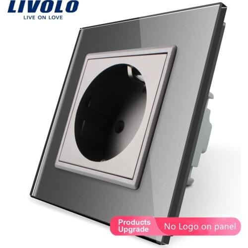 Livolo EU Standard Power Socket, AC 110~250V 16A Wall Power Socket, VL-C7C1EU-15, Grey Color