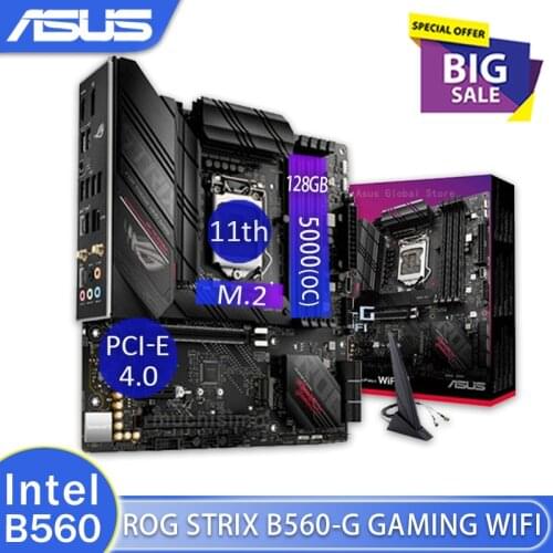 LGA 1200 Asus ROG STRIX B560-G GAMING WIFI Motherboard DDR4 PCI-E 4.0 Overlocking Bluetooth 5.1 Desktop Intel B560 Placa-Mãe New