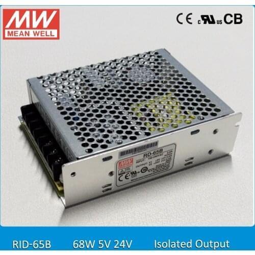 Original MEAN WELL RID-65B 68W 5V 24V Dual Isolated Output Meanwell Power Supply
