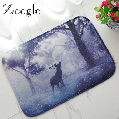 Zeegle Flannal Doormat Home Door Entrance Mat Hallway Area Rug Anti Slip Floor Rug Foot Mat Bathroom Shower Rug Absorbent Carpet