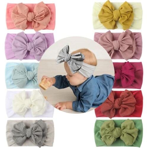 Baby Headband Floral Solid Color Dot Printed Pink Bows Newborn Baby Girl Headband Hair Accessories Girls Turban