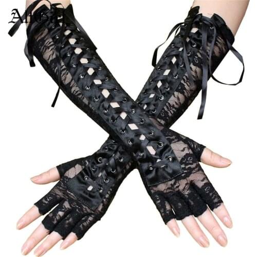AltGirl Harajuku Lolita Oversleeve Women Gothic Dark Sexy Lace Bandage Arm Warmer Streetwear Cosplay Punk Y2k Emo Alt Sleeve