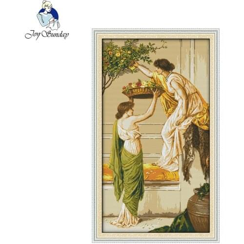 Joy Sunday Flower Women Decor Painting Chinese Cross Stitch Kit Embroidery Needlework Set Fabric Sewing Decor Count Cross Stitch