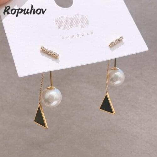 Ropuhov 2021 New Korean Fashion Gift Woman Pearl Earring Luxury Luxury Charm Bling Wholesale