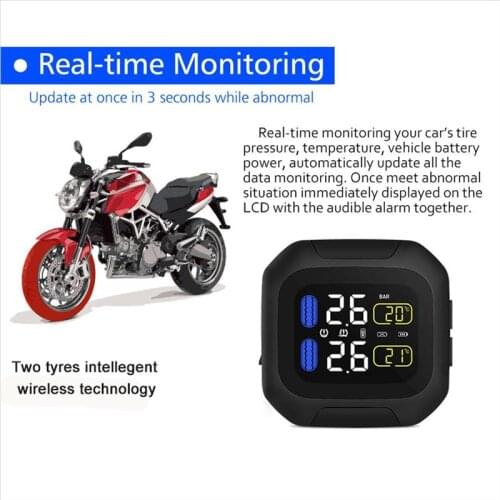 M3-C Wireless LCD Display Motorcycle Tpms Tire Pressure Monitor Tire Pressure Monitoring System bicycle Real-Time Sensor