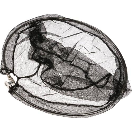 Folding Stainless Steel Frame Nylon Coarse Fishing Landing Net Head Black