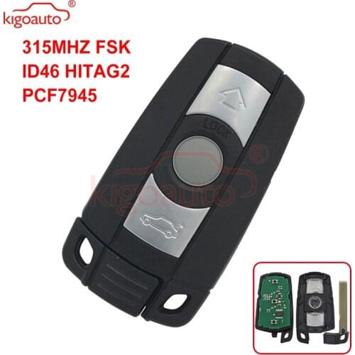 Kigoauto Smart key 3 button 315Mhz FSK KR55WK49127 ID46-PCF7945 chip for BMW 1,3,5 SERIES E36 E87 E90 E91