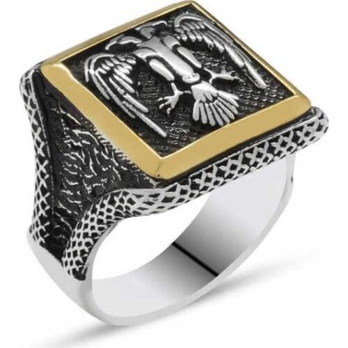 Tevuli 925 Sterling Silver Double-Headed Eagle Men 'S Ring