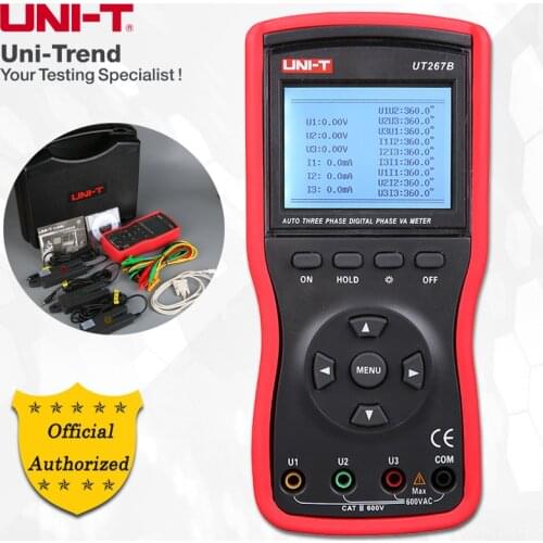 UNI-T UT267B Intelligent 2/3 Phase Clamp Voltammeter; three-clamp phase volt-ampere meter, RS232 data transmission/data storage