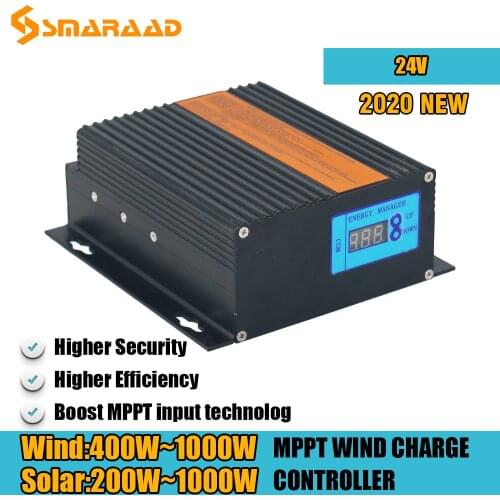 Wind 400w~1000w, Solar 200w~1000w Hybrid System Off Grid MPPT Charge Controller 24v Wind Turbine Or Solar Panel Controller