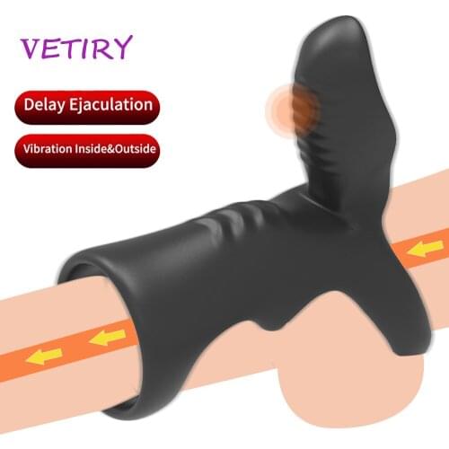 Penis Vibrator for Men Vibrating Cock Ring Delay Ejaculation Adult Sex Toys For Couple Penis Erection Vagina Clitoris Stimulator