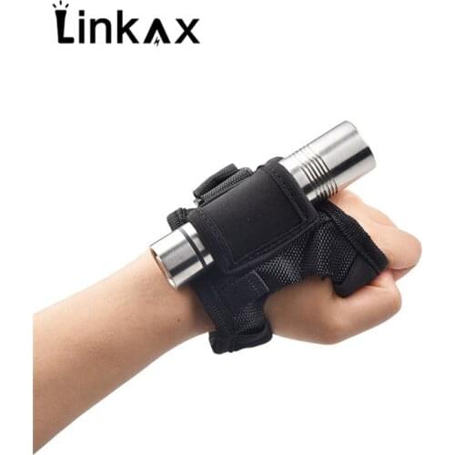 Diving Flashlight Holster Hand Free Light Holder Glove Portable Dive Underwater Outdoor Cycling Adjustable Torch Fixed Pouch