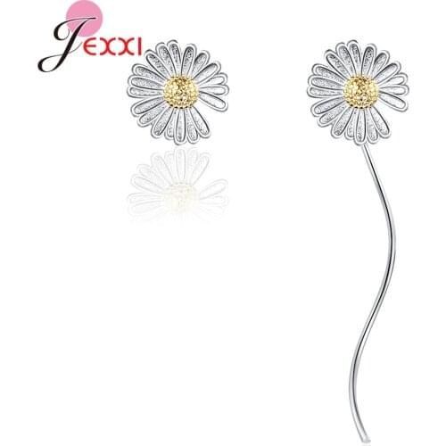Good Quality Fashion 925 Sterling Silver Jewelry Small & Sweet Daisy Earrings For Bridal Wedding Engagement Party