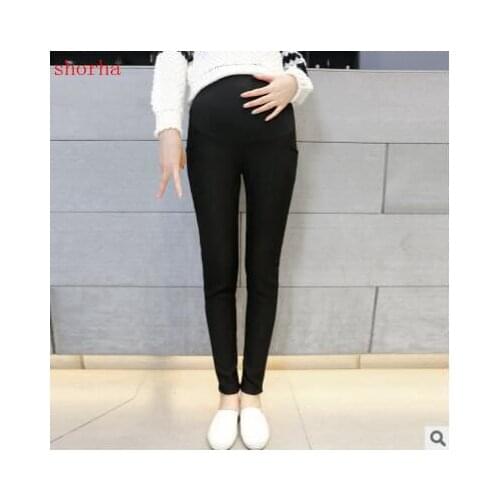 Women clothing maternity clothes winter Pregnant women plus trousers thickened with velvet pregnant women trousers warm pants