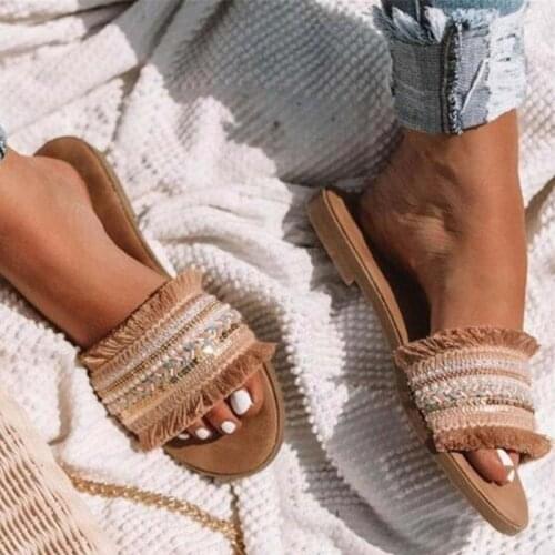 Woman slippers Womens Open Toe National Wind Embroider Sandals Bohemian Style Sandals Large Size Contrast zipper Sandals #10