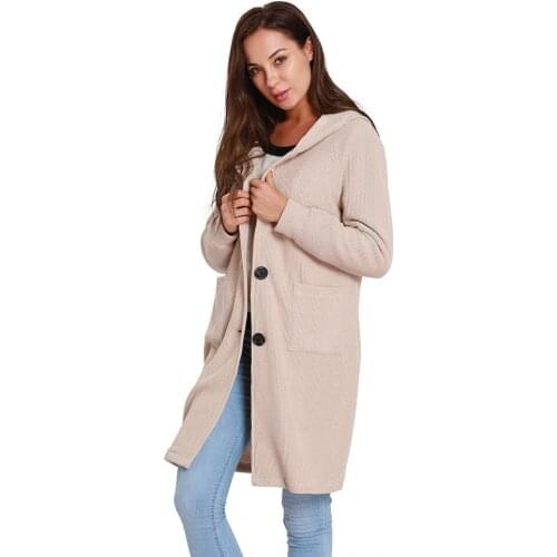 Casaco Feminino Rayon Full Rushed Trench Coat 2018 Autumn And Winter New Knitting Long Sleeve Hat Windbreaker Loose Coat Woman