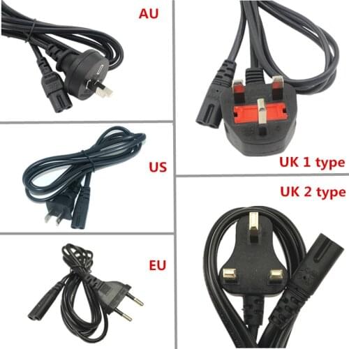 1pcs High quality 2 Prong US ,EU,UK, AU Plug AC Power Cord Cable Charge Adapter PC Laptop+Free shipping