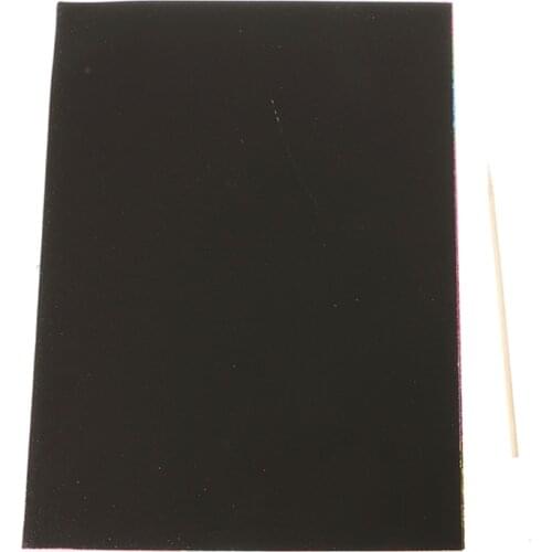 10 Sheets A4 Magic Scratch Art Painting Paper With Drawing Stick Kids Toy Gift