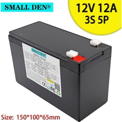 12V 12Ah 18650 lithium battery pack Built-in 10A BMS sprayer, stroller, surveillance camera, childrens electric vehicle battery