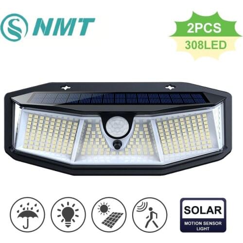 308 LED Solar Lamp Motion Sensor Lighting Waterproof Energy Lights Outdoor Security Light for Garden Decoration Street Wall Lamp