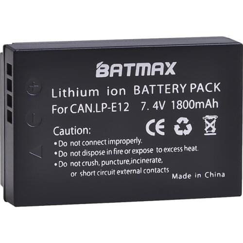 1800mAh LP-E12 LPE12 LP E12 Camera Battery AKKU for Canon M 100D Kiss X7 Rebel SL1 EOS M10 EOS M50 DSLR Cameras