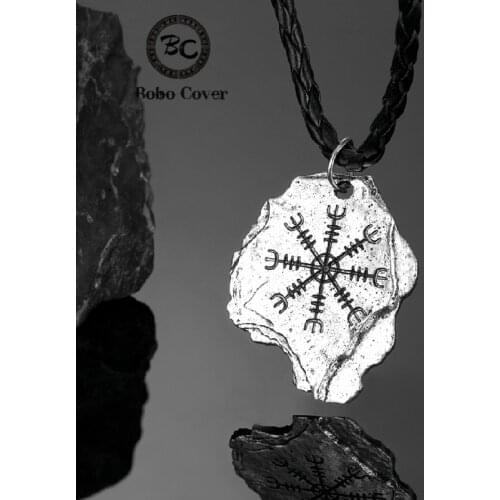 Viking Compass Necklaces Men Norse Runes Amulet Pendant Stainless Steel/Genuine Leather Chain Vegvisir Keychain Women Jewelry