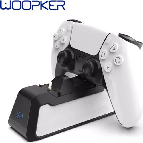 Dual Charging Dock Station with LED Indicator for PlayStation 5 PS5 Wireless Controller Type-C Fast Charger