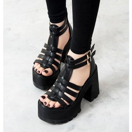 European and American summer nightclub thick-soled webbing high heels fashion wild waterproof wedge sandals
