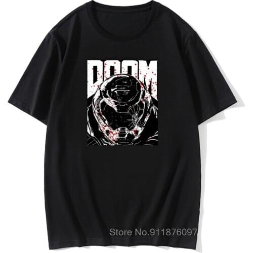 Aesthetic Hip Hop T-Shirts Doom Eternal Doomslayer Mens T Shirts Doomguy Doom Slayer Cacodemon Novelty Tee Shirt