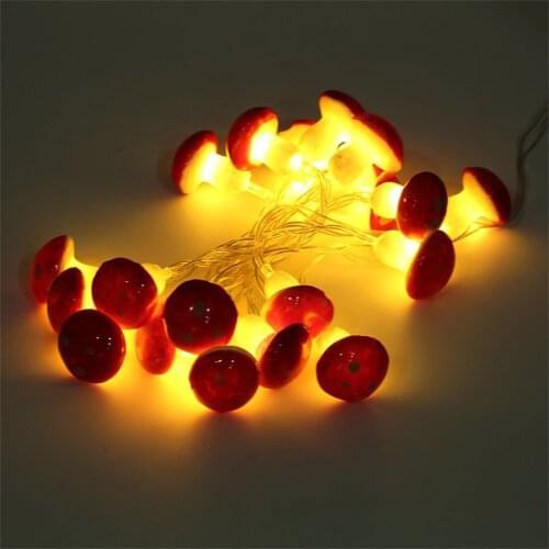 2Meter 20 LEDs Mushroom Shape LED String Lights Battery Operated Led Lights Decoration Christmas Party Fairy Lights Gift Garland