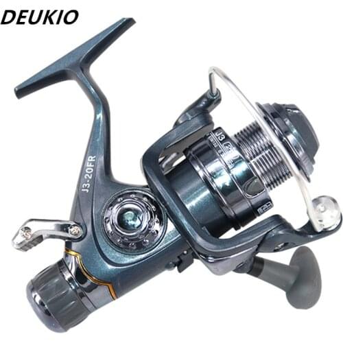 DEUKIO Fishing Reel Double Spool Drag Carp Wheel Fishing Spining Reel Saltwater Reel Casting Coil Ultra Light Tackle Baitrunner