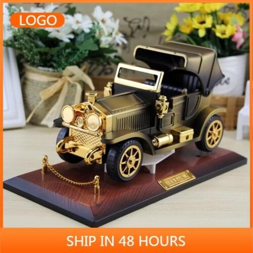 Classic car music box creative walking retro car model music box holiday gift wood horse home boxes for gifts