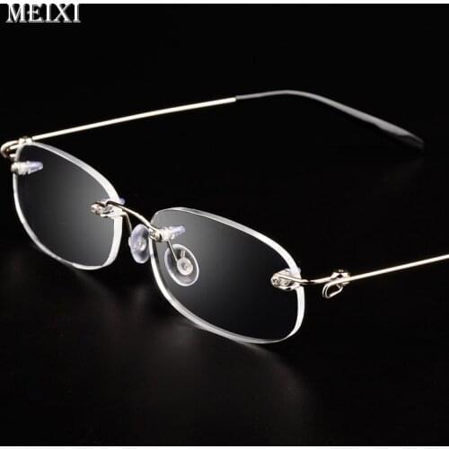 Rimless metal frame Nearsighted glass Ultralight Boxed Shortsighted Myopia glasses Women Men -1.0 -1.5 -2 -2.5 -3 -3.5 -4