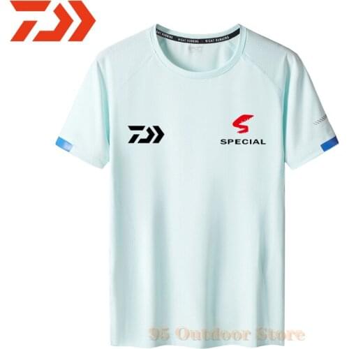Daiwa Short Sleeve Fishing Clothings Men Summer Cotton Fishing T Shirt Breathable Outdoor Sports Running Tops Dawa Jersey