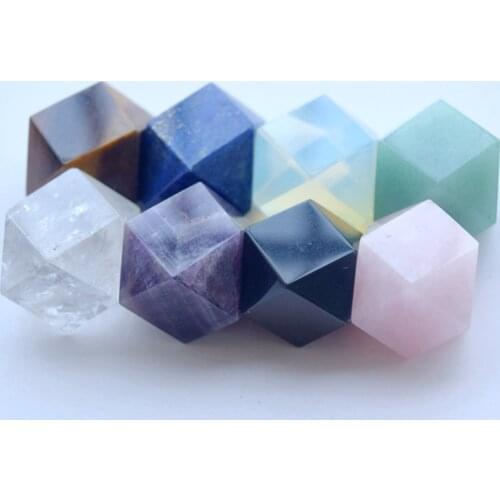 Natural Chakra Quartz Crystal Polyhedron Structure HandCarved Crafts Polished Minerals Reiki Healing Crystal Home Decora Gift