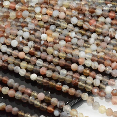 Natural Bright Cutting Botswana Agate Faceted Round Beads 4mm