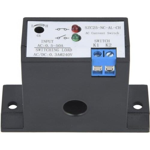 AC Current Sensing Switch SZC25-NC-AL-CH Self Supply Adjustable Normally Close Current Sensing Switch AC 0.5-50A