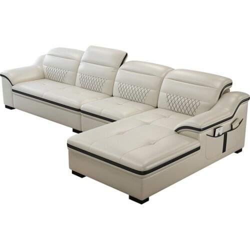 Head simple modern small family combination art integrated Leather sofa living room