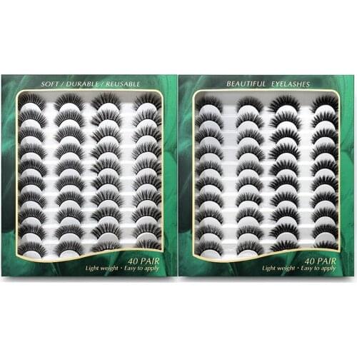 40/20/10/5 pairs 3D Mink Eyelashes Natural False Eyelashes Dramatic Volume 3D Lashes Fluffy Eyelash Extension Makeup Faux Clis