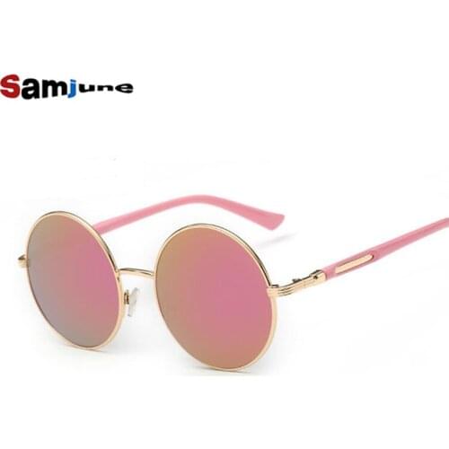Samjune Vintage Round Sunglasses Women Reflective Sun glasses Female Womens Shades Brand Designer lunette de soleil UV400