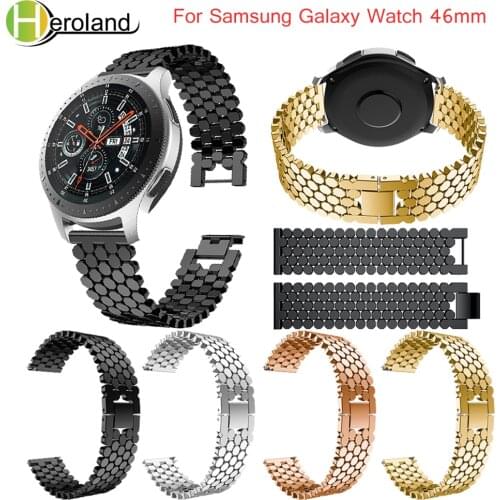 Stainless Steel Replacement smart wirst For Samsung Galaxy Watch 46mm band Bracelet Watch band black new 2018 22mm Fashion wrist