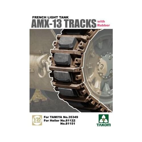 Takom TAK2061 1/35 French Light Tank AMX-13 Tracks with Rubber for Tamiya Heller